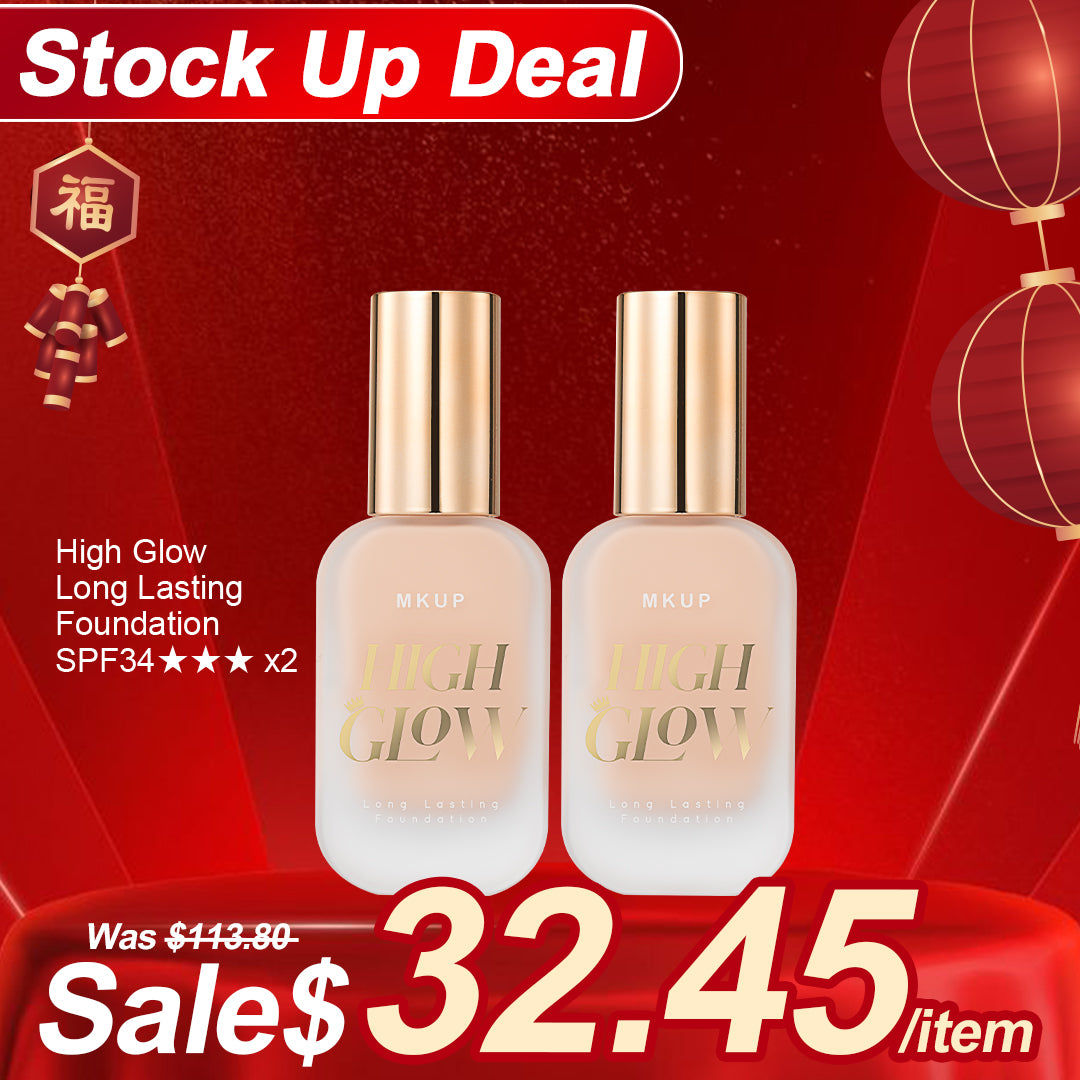 MKUP ( Cover Queen Smudgeproof Foundation SPF34★★★ / High Glow Long Lasting Foundation SPF34★★★ ) Pick Two