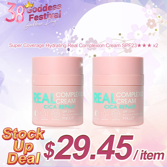MKUP Super Coverage Real Complexion Cream SPF 23 30ML x2