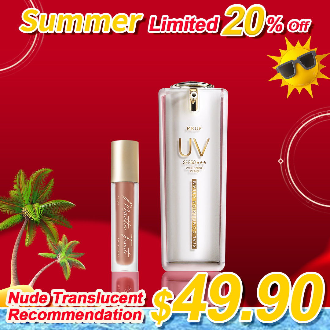 MKUP Matte Lip Tint + Pearl Real Complexion Cream