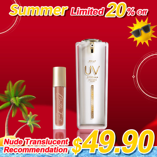 MKUP Matte Lip Tint + Pearl Real Complexion Cream