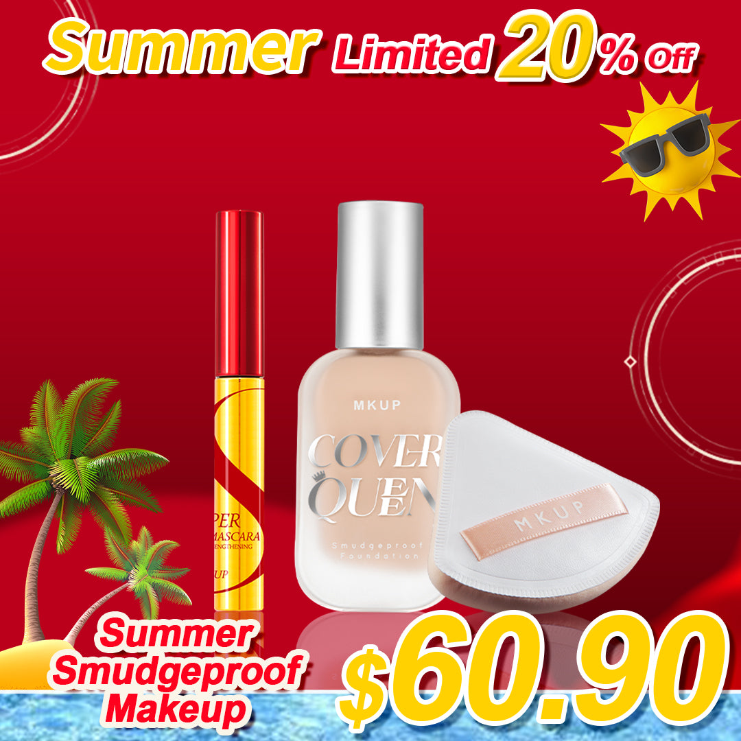MKUP Cover Queen Smudgeproof Foundation SPF34★★★+ Bouncy Foundation Cushion + Super Lengthening Mesmerizing Power Mascara
