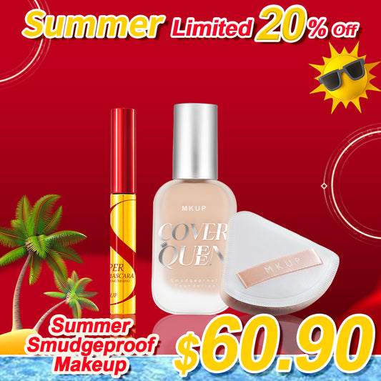 MKUP Cover Queen Smudgeproof Foundation SPF34★★★+ Bouncy Foundation Cushion + Super Lengthening Mesmerizing Power Mascara
