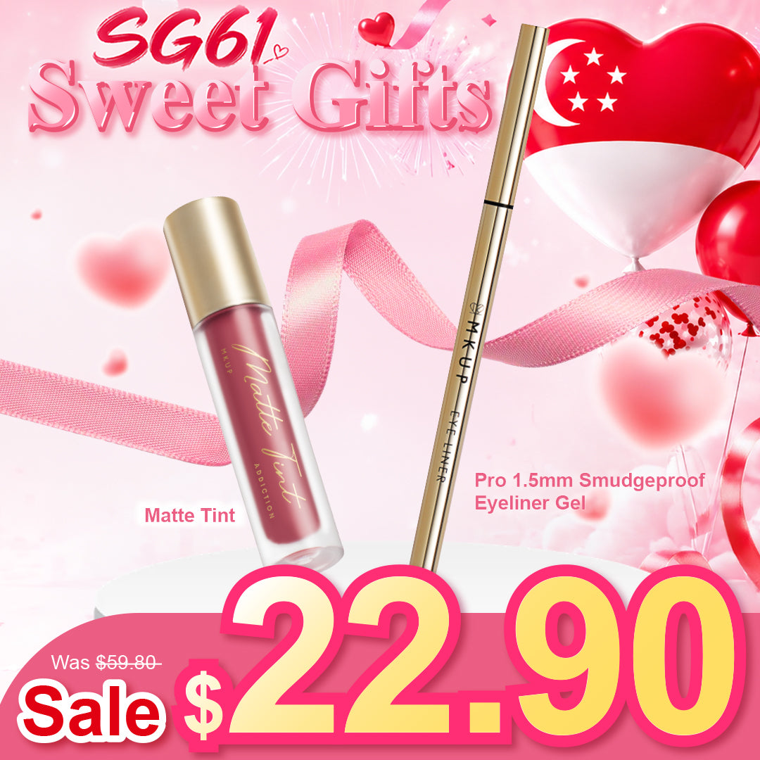 MKUP Matte Lip Tint + Pro 1.5mm Smudgeproof Eyeliner Gel (Soft Black)