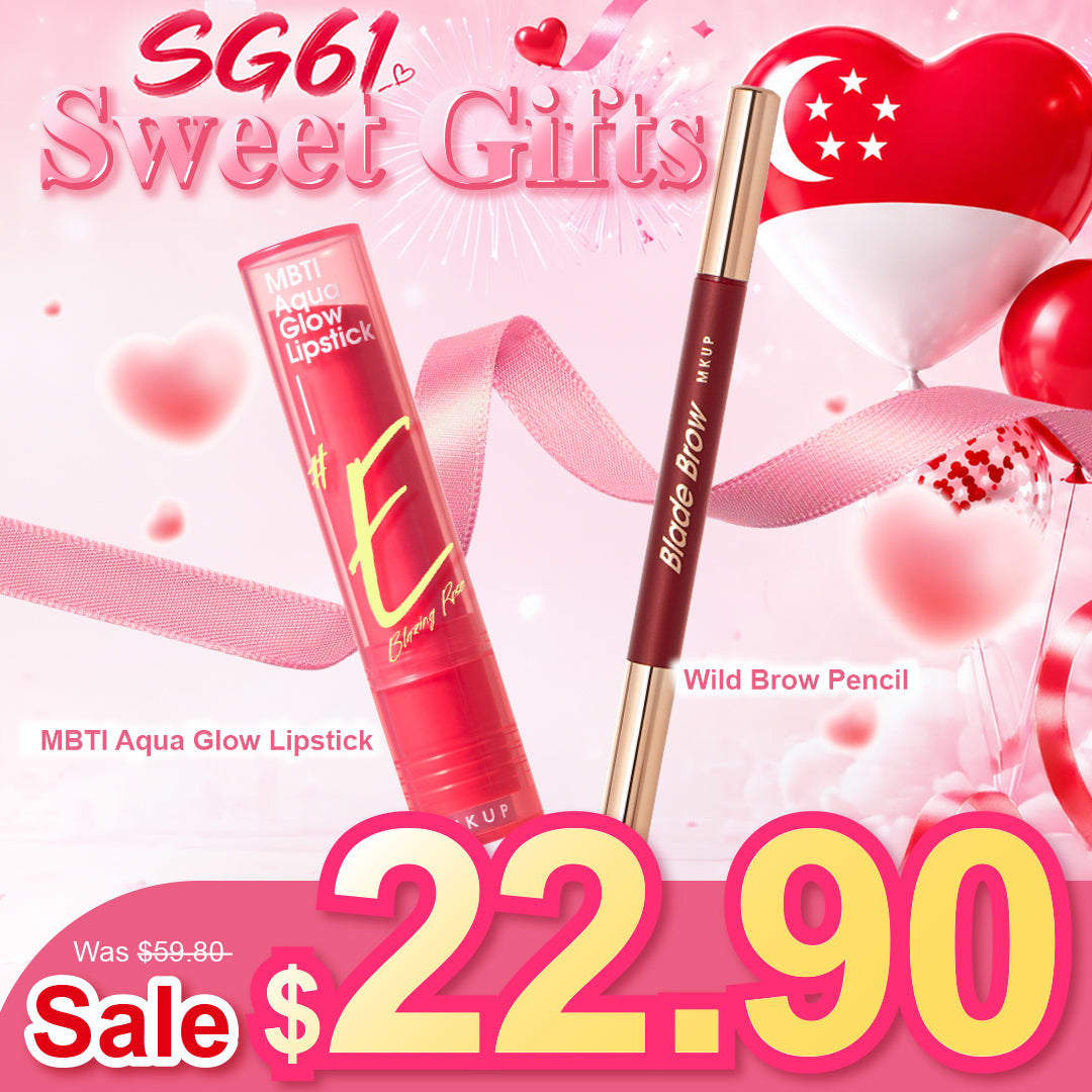 MKUP MBTI Aqua Glow Lipstick + Wild Brow Pencil