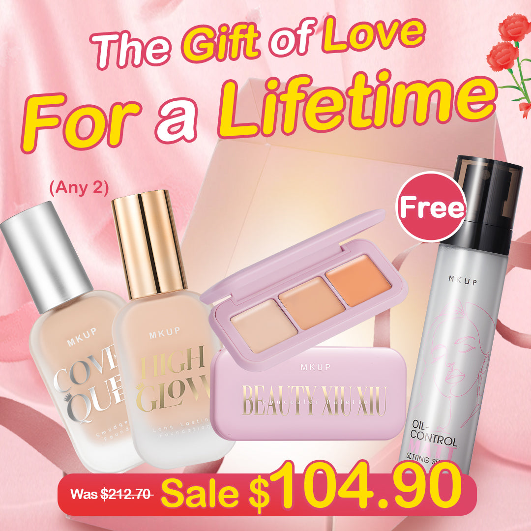 MKUP (Cover Queen Smudgeproof Foundation / High Glow Long Lasting Foundation) Pick Two + Beauty Xiu Xiu Concealer x2【Free】Really Long Lasting Fixing Spray