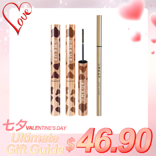MKUP Really Long Giraffe Mascara x2 + Pro 1.5mm Smudgeproof Eyeliner Gel