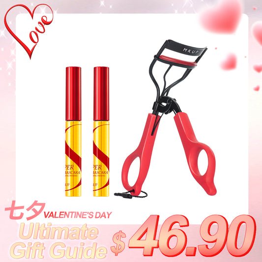 MKUP Super Lengthening Mesmerizing Power Mascara x2 + Gravity Defying Eyelash Curler
